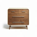 Kast met drie lades voor de slaapkamer - hout en metaal - 60 x 45 x 40cm