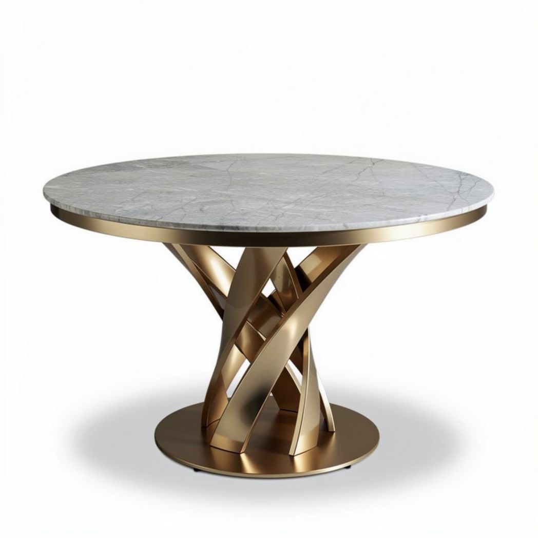 Eettafel van marmer en metaal voor de eetkamer - 120 x 120 x 75cm