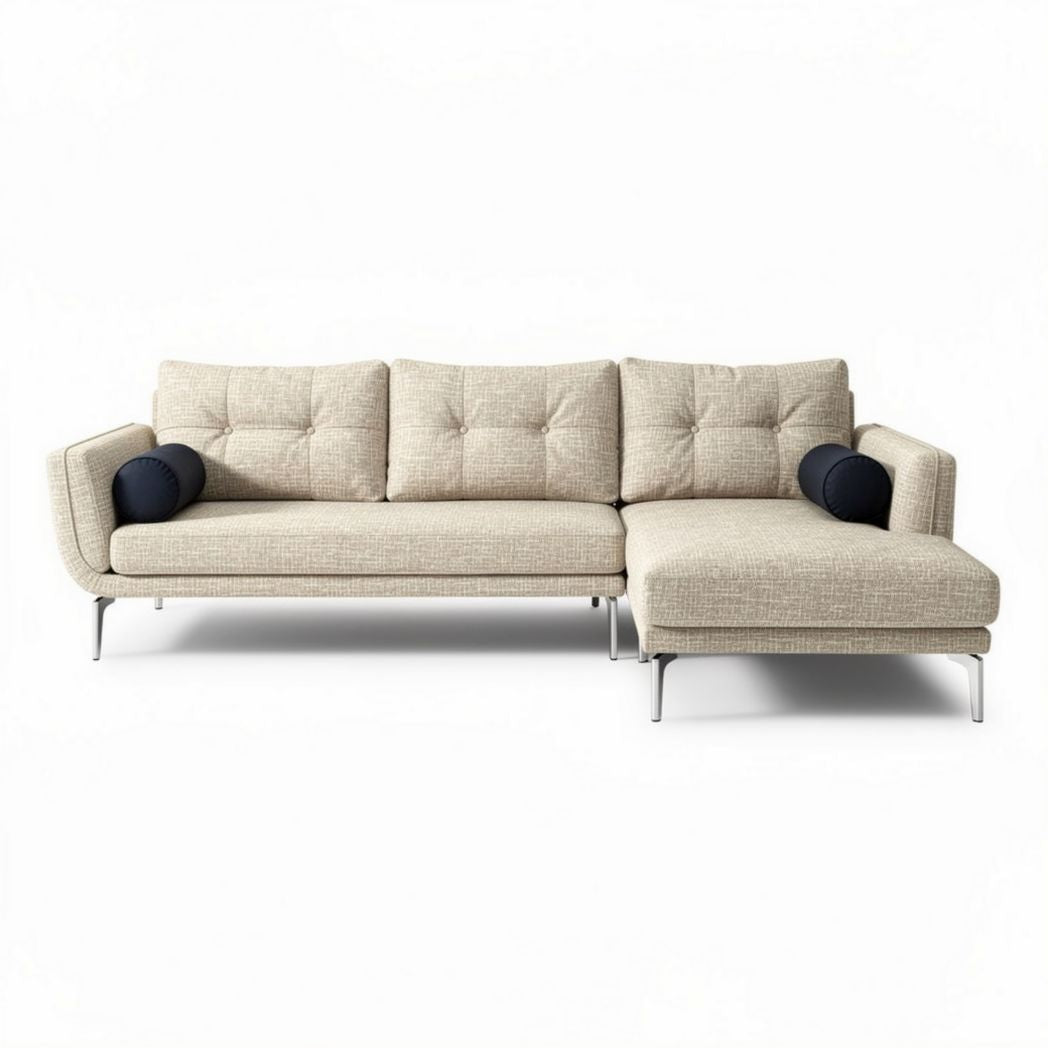 Hoekbank van stof voor de woonkamer met een moderne uitstraling - 240 x 100 x 85cm